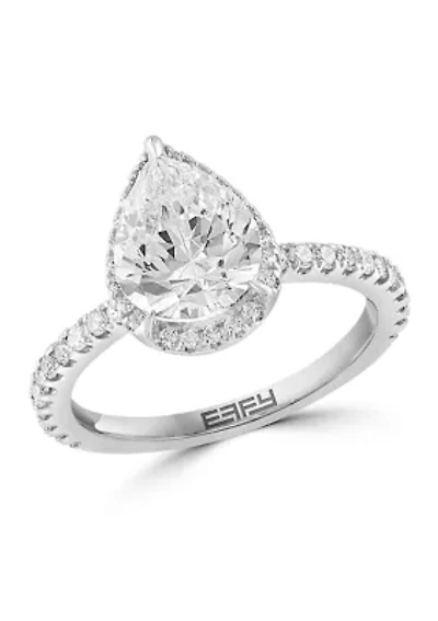 Lab Created Diamond Solitaire Ring in 14K White Gold with 2 ct. t.w. Center