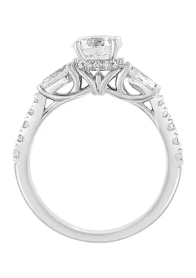 Lab Created Diamond Ring in 14K White Gold with 1 ct. t.w. Center