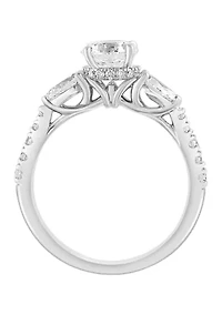 Lab Created Diamond Ring in 14K White Gold with 1 ct. t.w. Center