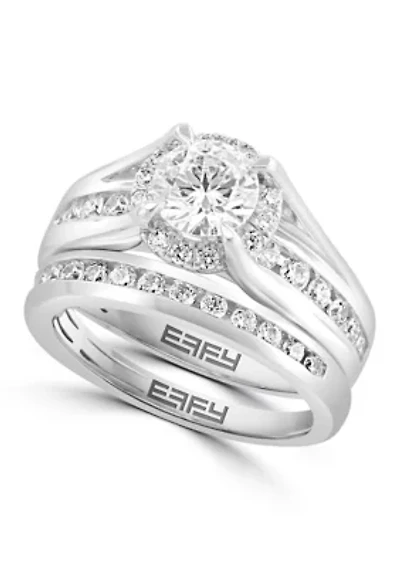 Lab Created Diamond Bridal Set Ring in 14K White Gold with 1 ct. t.w. Center