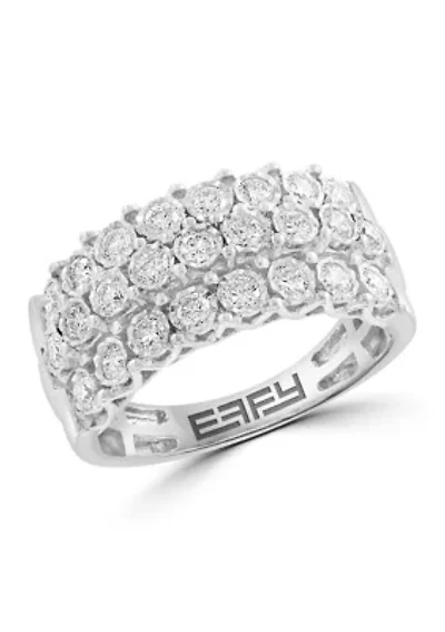 Sterling Silver Lab Grown Diamond Ring 