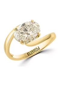 2.07 ct. t.w. Lab Grown Oval Solitaire Ring in 14K Yellow Gold