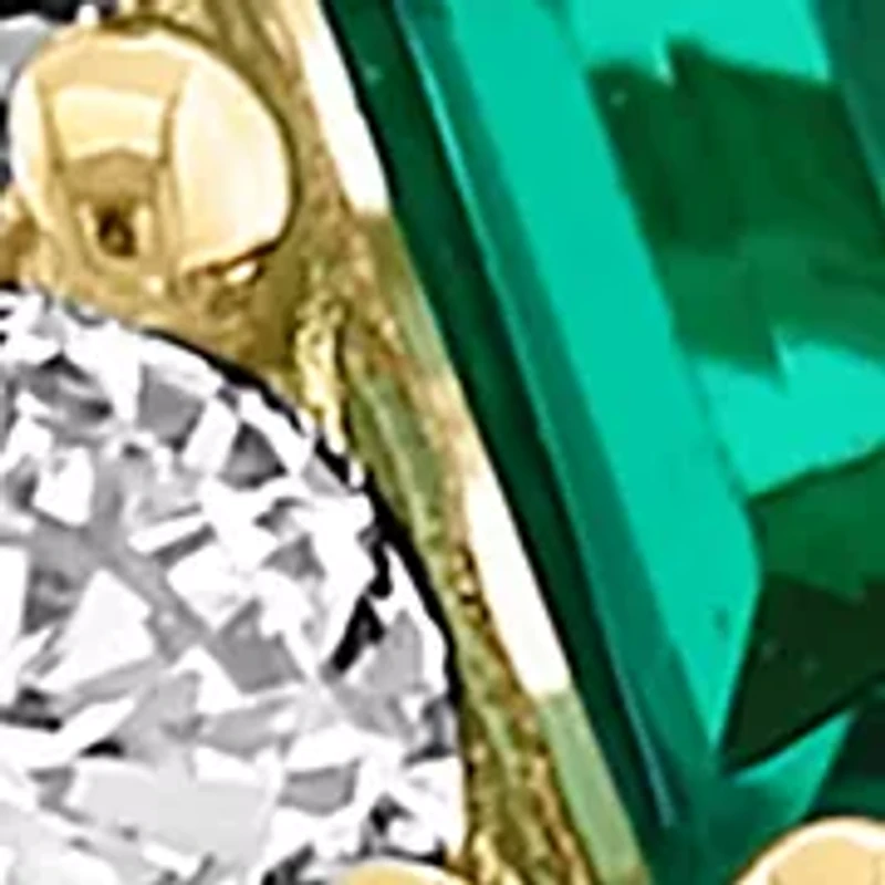 Lab Grown Diamond and Emerald Ring in 14K Yellow Gold