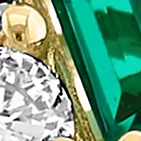 Lab Grown Diamond and Emerald Ring in 14K Yellow Gold