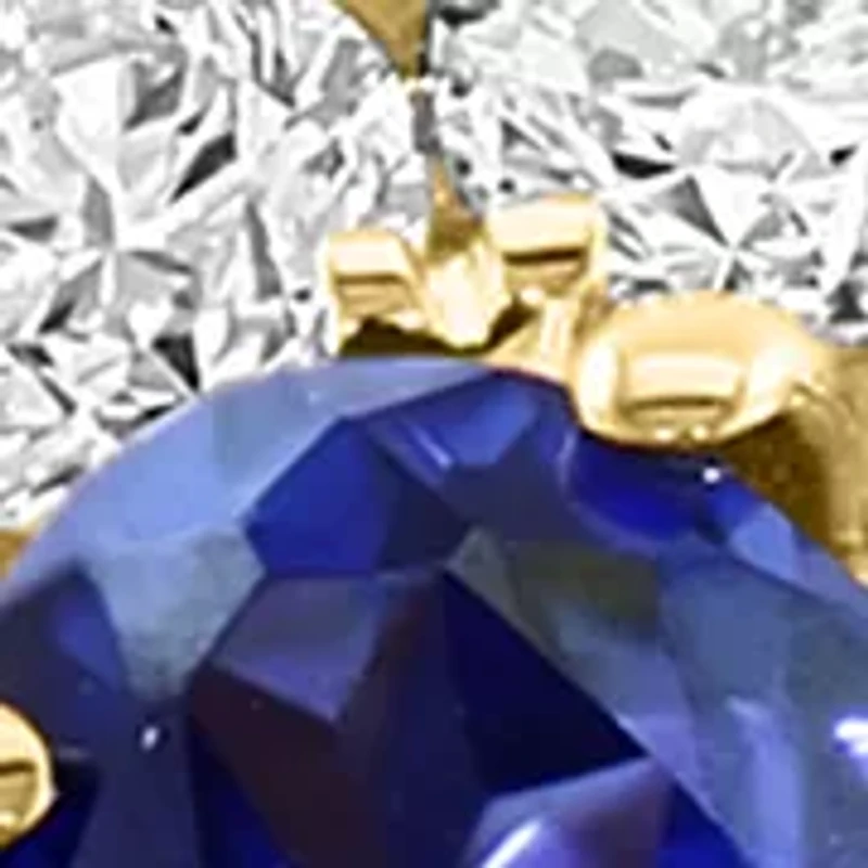 Lab Grown Diamond and Sapphire Ring in 14K Yellow Gold