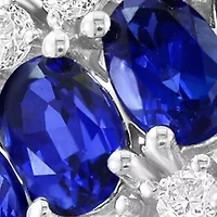 Lab Grown Diamond and Sapphire Ring in 14K White Gold