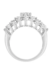 Sterling Silver Lab Grown Diamond Miracle Set Ring