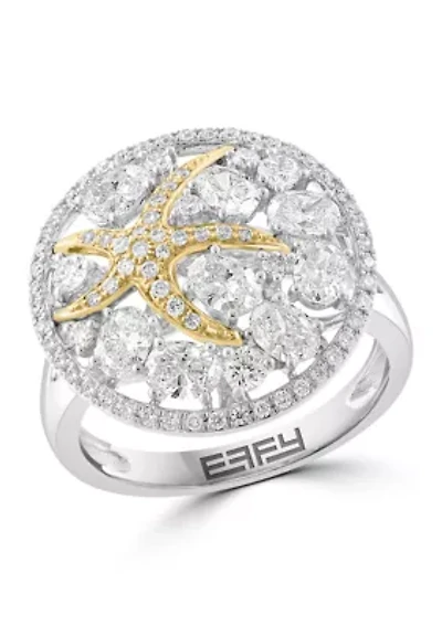  14K White Gold and Yellow Gold Lab Grown Diamond Ring 