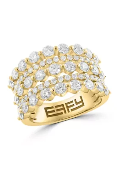 14K Yellow Gold Lab Grown Diamond Ring 