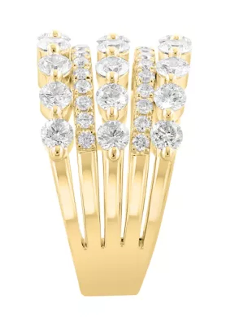 14K Yellow Gold Lab Grown Diamond Ring 