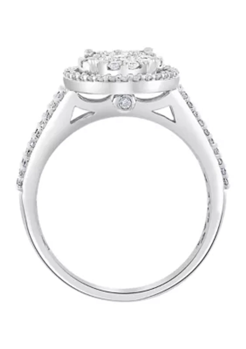 14k White Gold 1 ct. t.w. Miracle Set  Diamond Ring