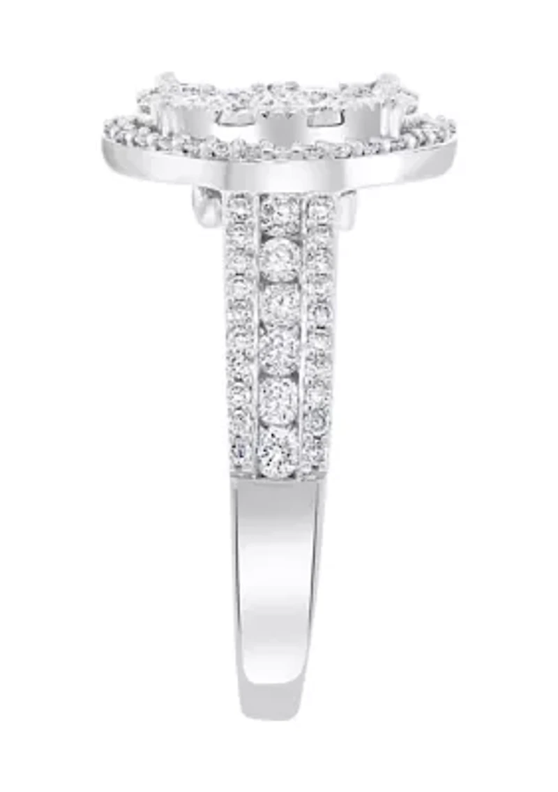 14k White Gold 1 ct. t.w. Miracle Set  Diamond Ring