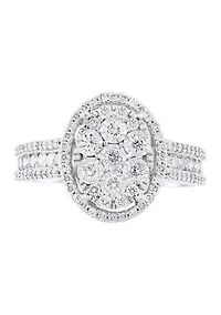 14k White Gold 1 ct. t.w. Miracle Set  Diamond Ring