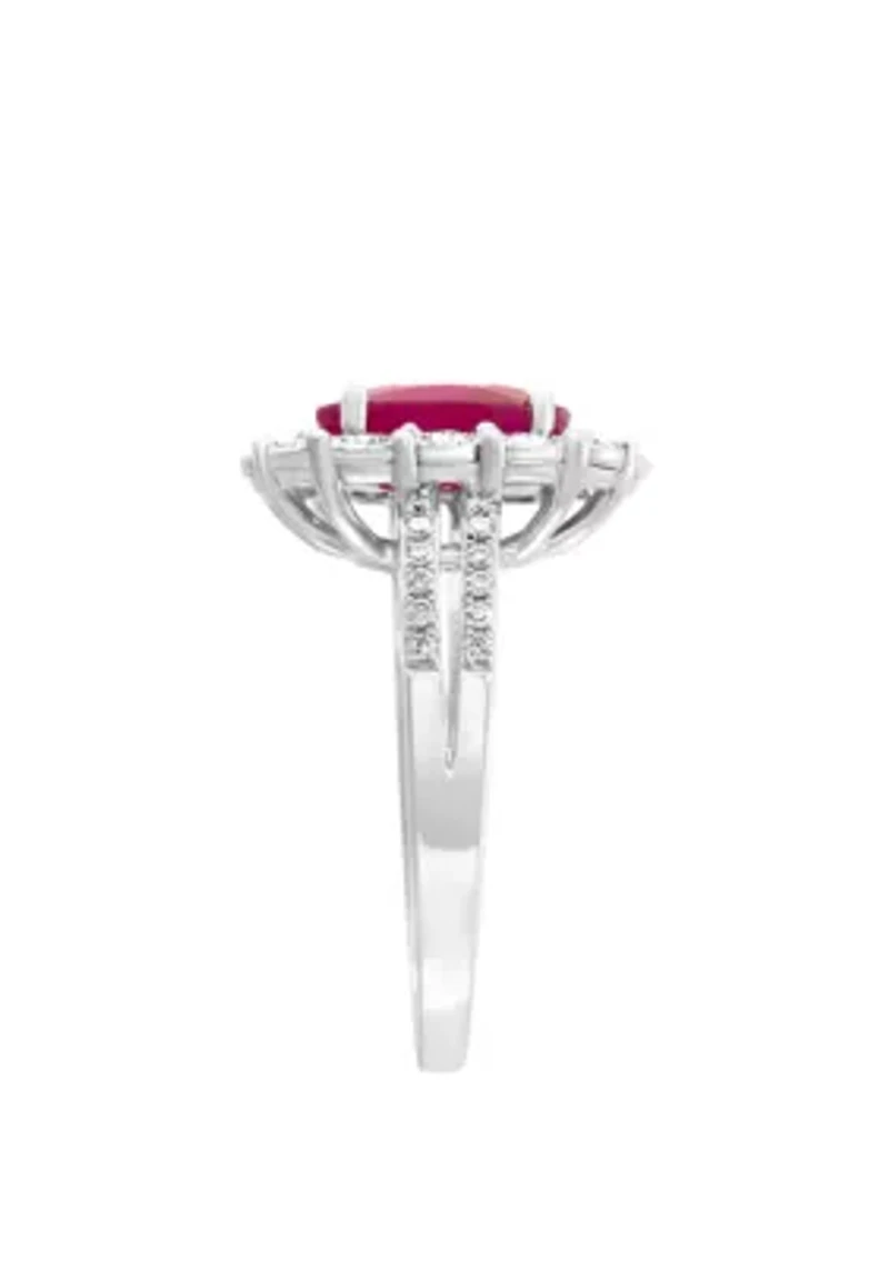 1.9 ct. t.w. Ruby And 1/3 ct. t.w. Diamond Ring in 14k White Gold