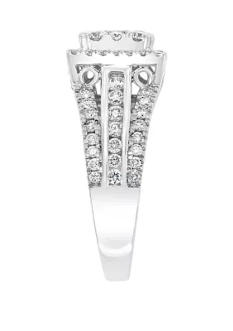 1.44 ct. t.w. Diamond Cluster Ring in 14K White Gold