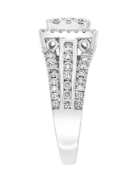  1.44 ct. t.w. Diamond Cluster Ring in 14K White Gold