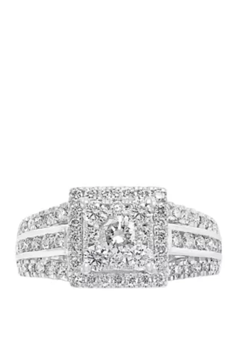 1.44 ct. t.w. Diamond Cluster Ring in 14K White Gold