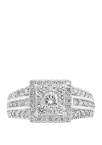  1.44 ct. t.w. Diamond Cluster Ring in 14K White Gold