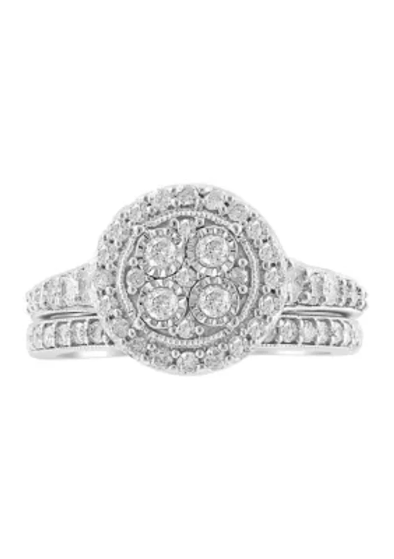 1 ct. t.w. Diamond Bridal Set in Sterling Silver