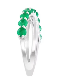 Natural Emerald Ring in Sterling Silver 