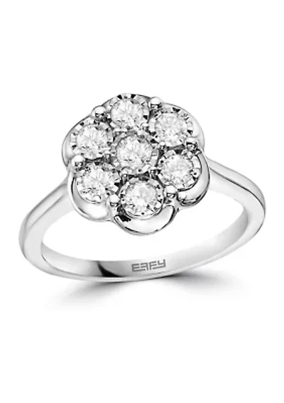 Sterling Silver 1/2 ct. t.w. Diamond Miracle Set Ring