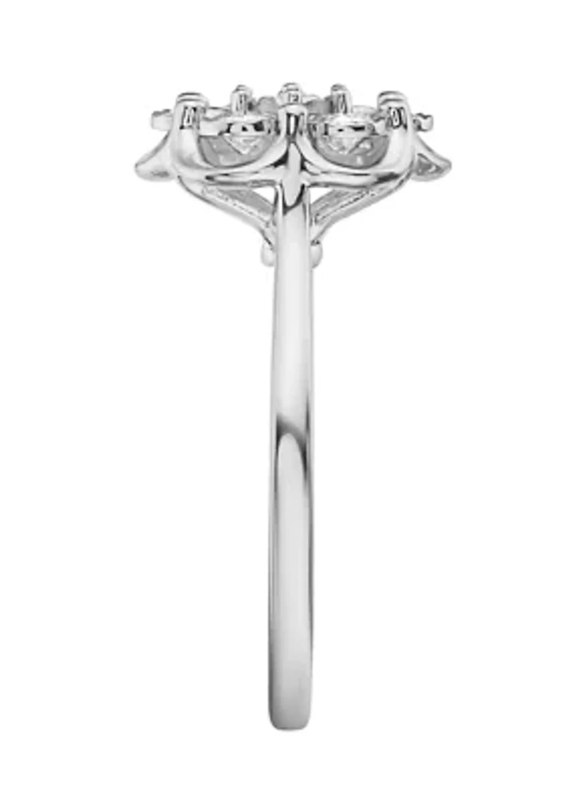 Sterling Silver 1/2 ct. t.w. Diamond Miracle Set Ring