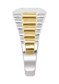 Men's Gold Plated Diamond Ring in Sterling Silver