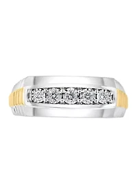 Men's Gold Plated Diamond Ring in Sterling Silver