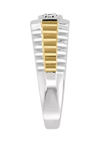 Men's Gold Plated Diamond Ring in Sterling Silver