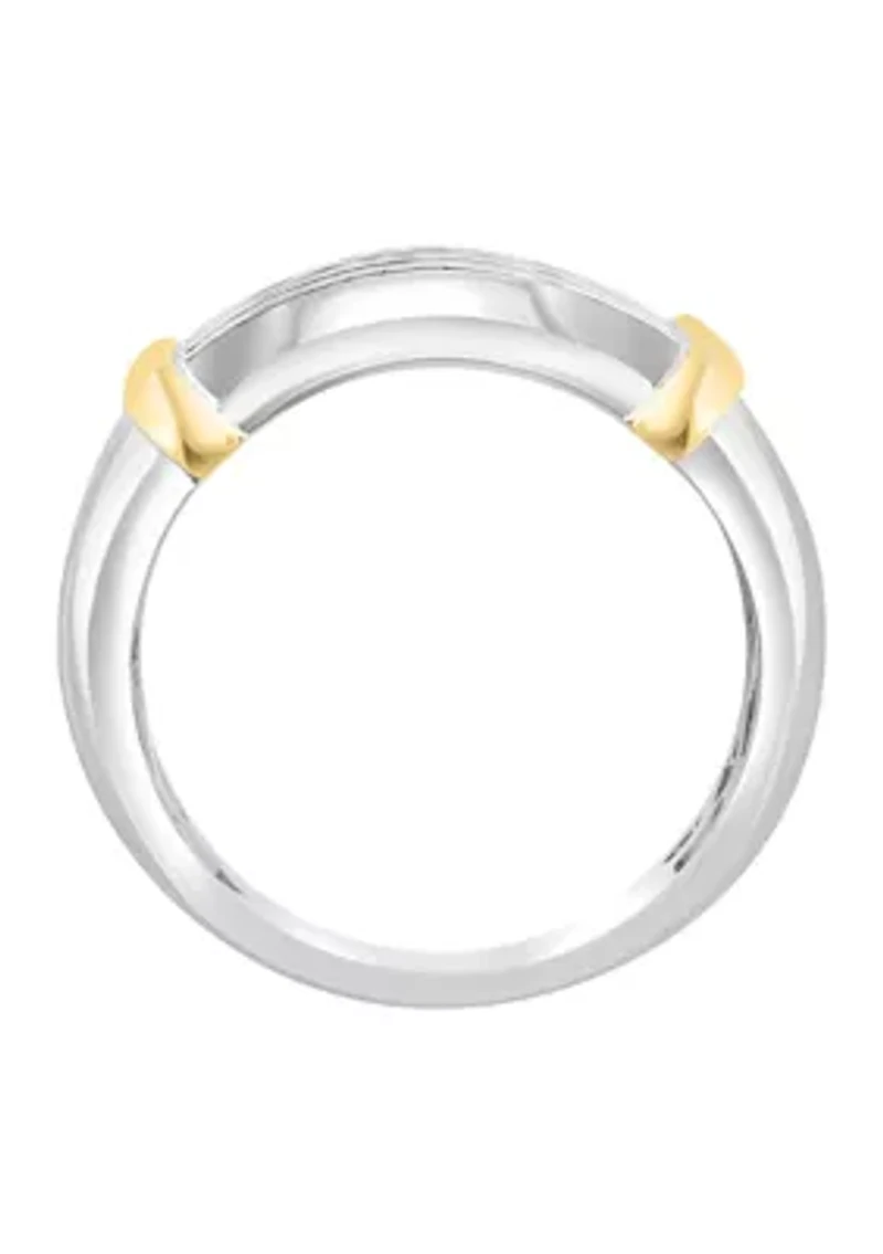 Men's 1/4 ct. t.w. Diamond Miracle Set Ring in Sterling Silver with 14K Gold Plating