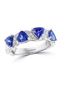 1/10 ct. t.w. Diamond and 1.52 ct. t.w. Tanzanite Ring in 14K White Gold 
