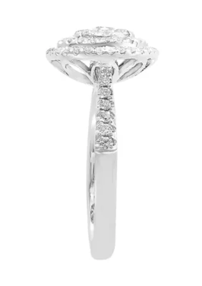 5/8 ct. t.w. Cluster Diamond Ring in 14K White Gold