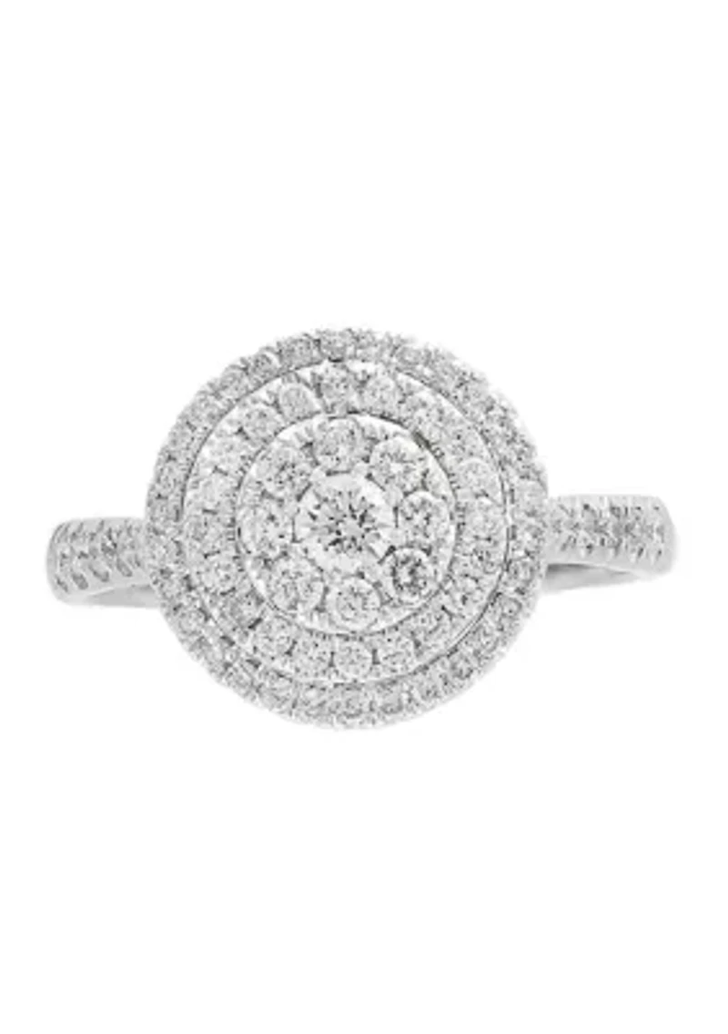 5/8 ct. t.w. Cluster Diamond Ring in 14K White Gold