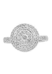 5/8 ct. t.w. Cluster Diamond Ring in 14K White Gold