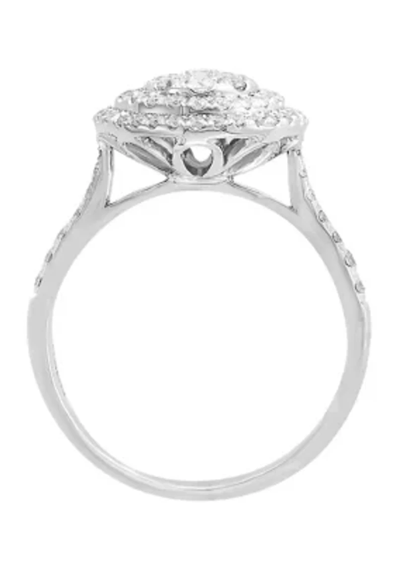 5/8 ct. t.w. Cluster Diamond Ring in 14K White Gold
