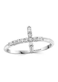 1/4 ct. t.w. Diamond Cross Ring in 14k White Gold