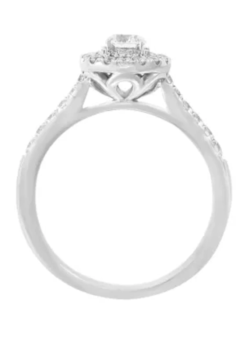 5/8 ct. t.w. Diamond Infinite Love Center Round Stone Engagement Ring in 14k White Gold                                                                                                                                                        