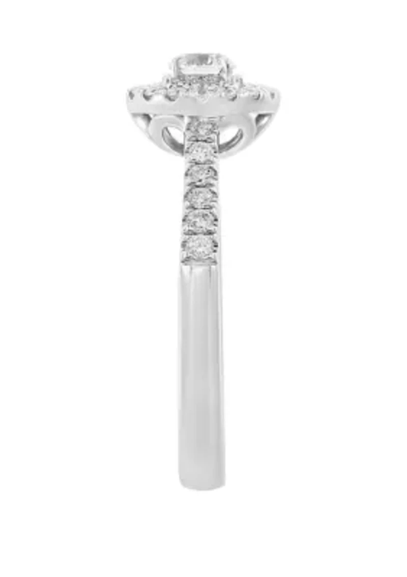 5/8 ct. t.w. Diamond Infinite Love Center Round Stone Engagement Ring in 14k White Gold                                                                                                                                                        