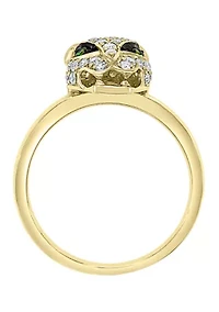 14K Yellow Gold Diamond Tsavorite Ring 