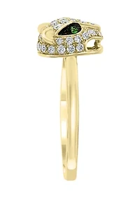 14K Yellow Gold Diamond Tsavorite Ring 
