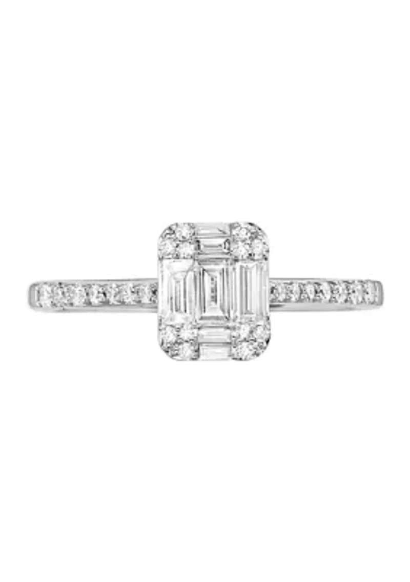 14K White Gold 1/2 ct. t.w. Diamond Ring