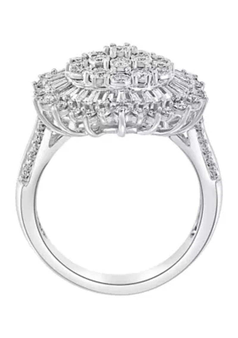 1.5 ct. t.w. Diamond Miracle Set Cluster Ring in 14K White Gold