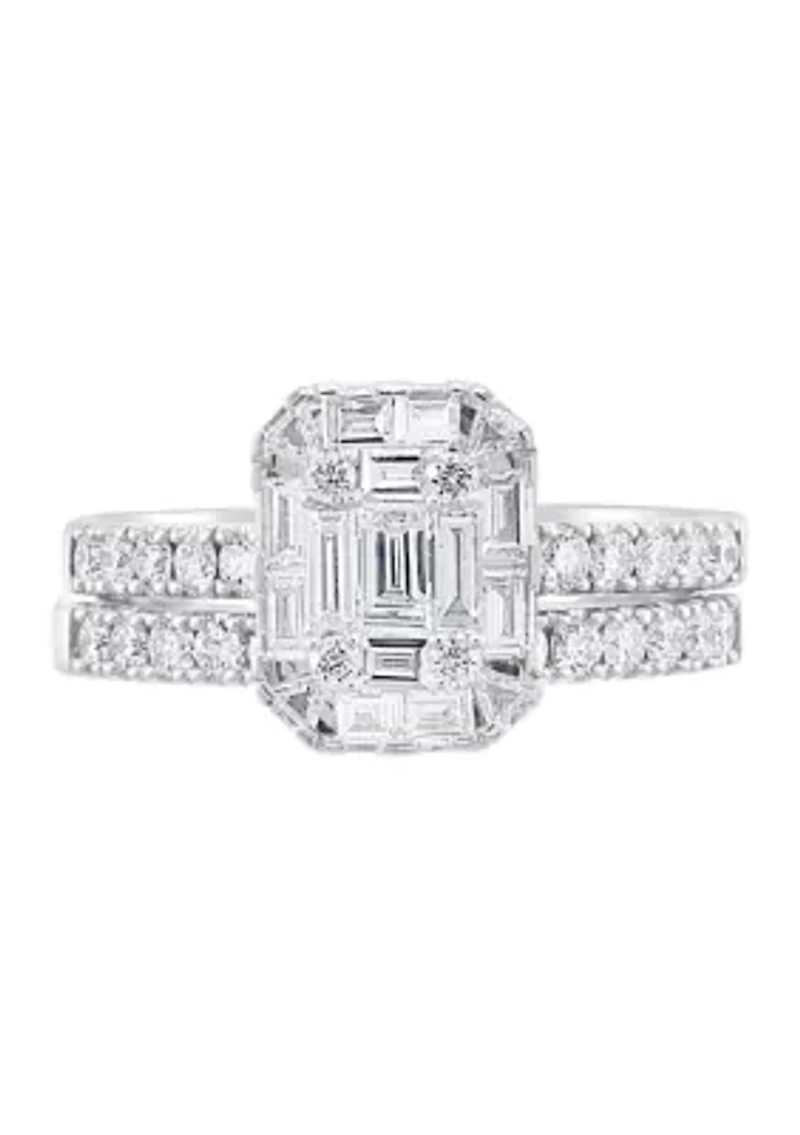 1.2 ct. t.w. Diamond Ring Set in 14K White Gold 