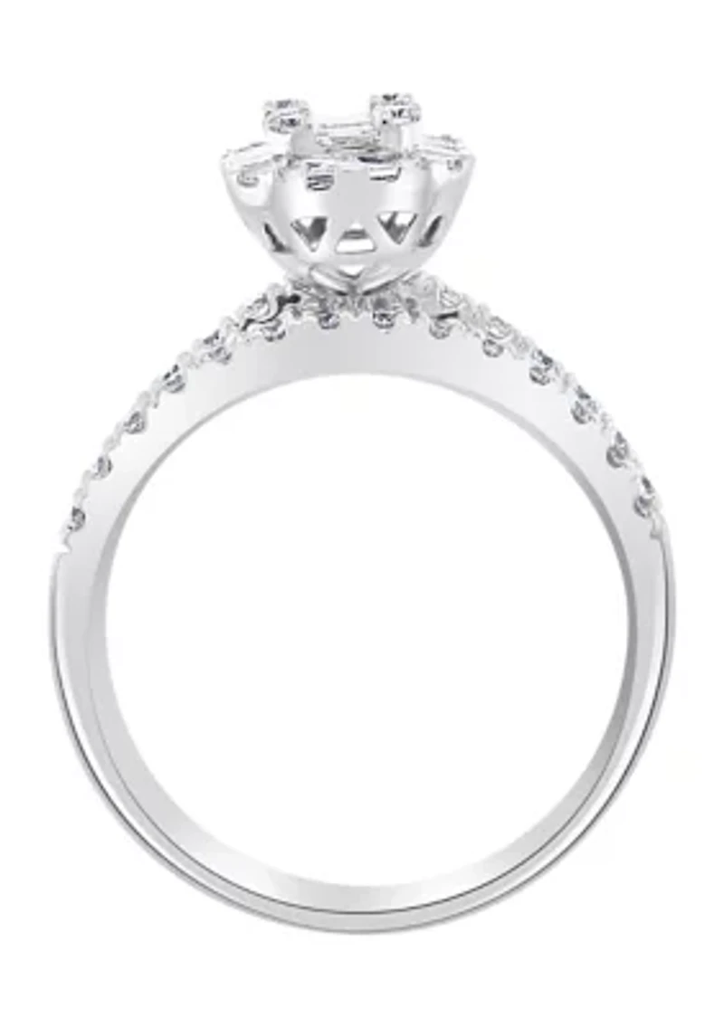 1.2 ct. t.w. Diamond Ring Set in 14K White Gold 