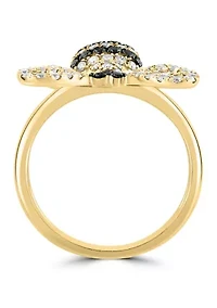  3/4 ct. t.w. Diamond, Black Diamond, Bumblebee Ring in 14K Yellow Gold 
