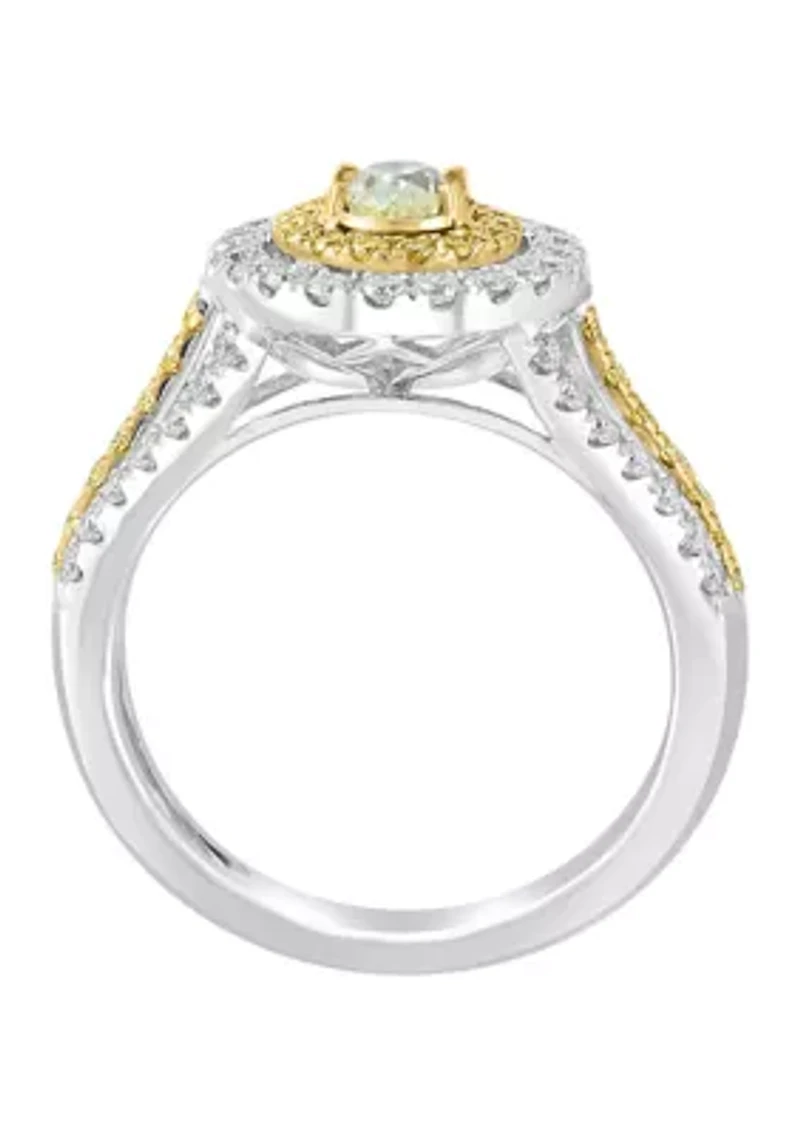 1.13 ct. t.w. Diamond Ring in 18K Two-Tone Gold