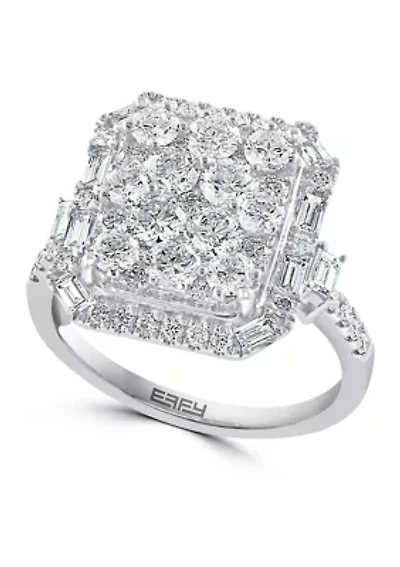 14K White Gold Diamond Ring 