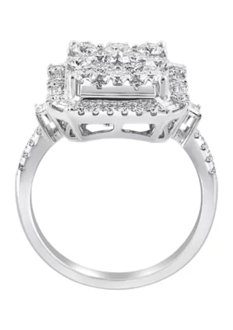 14K White Gold Diamond Ring 