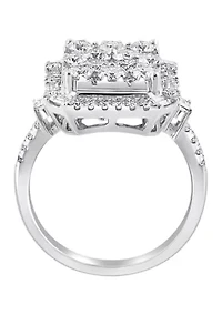 14K White Gold Diamond Ring 