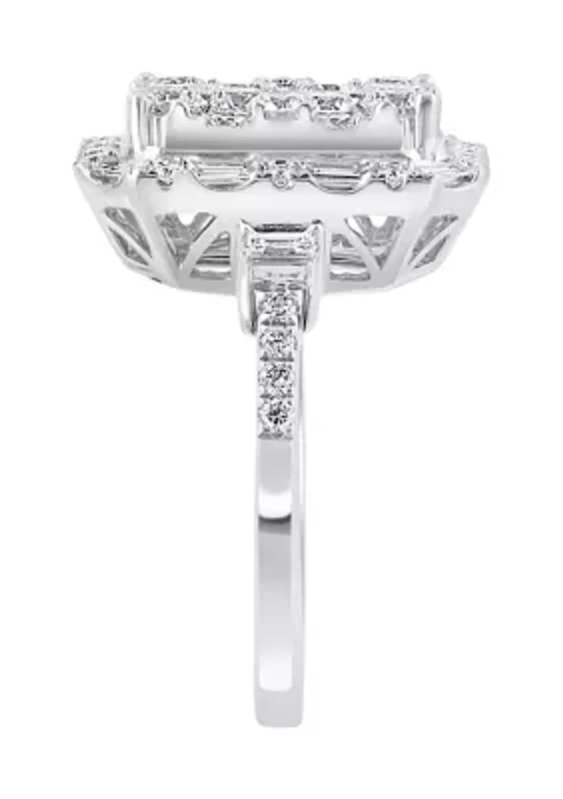 14K White Gold Diamond Ring 